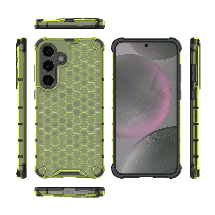 For Samsung Galaxy S25 5G Honeycomb Shockproof Phone Case(Green)