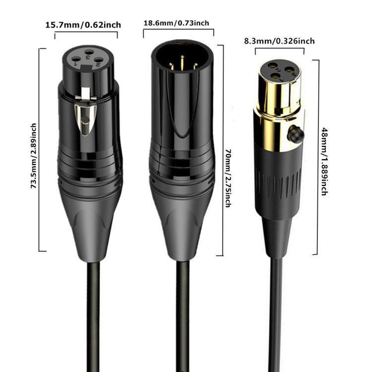 Mini XLR Female to XLR Male Audio Mixer Mini Microphone Coiled Audio Cable, Length: 0.5m(Black) - free shipping - PMC TechLife - Order now!