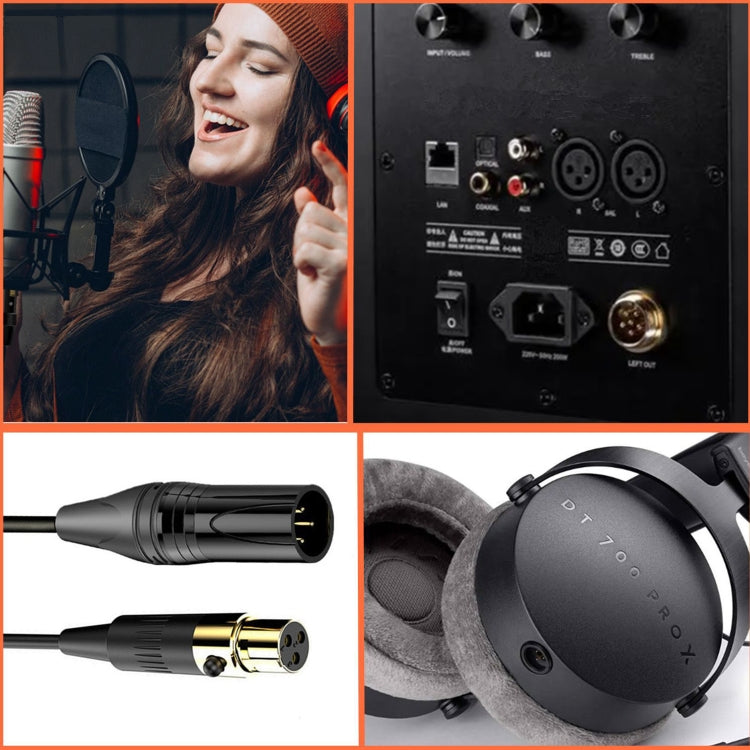 Mini XLR Female to XLR Male Audio Mixer Mini Microphone Coiled Audio Cable, Length: 0.5m(Black) - free shipping - PMC TechLife - Order now!