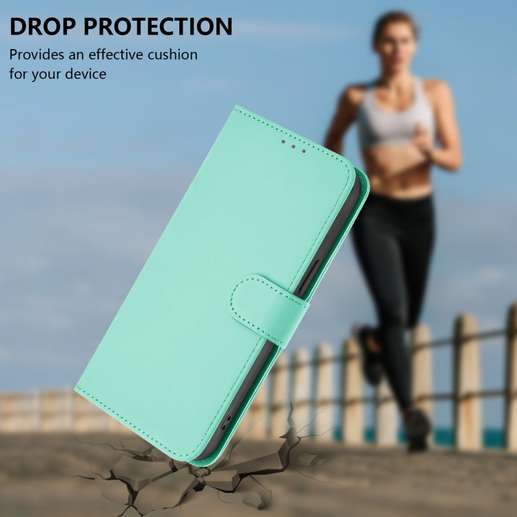 For Samsung Galaxy S25+ 5G Skin Feel Solid Color Leather Phone Case with Lanyard(Mint Green) - Galaxy S25+ 5G Cases by PMC Jewellery | Online Shopping South Africa | PMC Jewellery | Buy Now Pay Later Mobicred