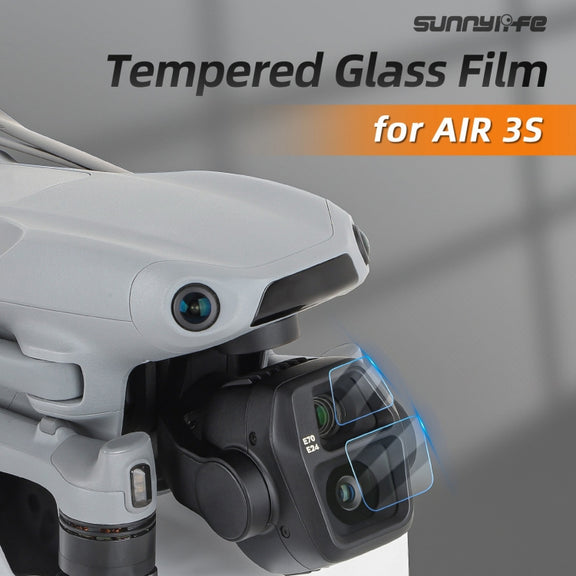 For DJI Air 3S Sunnylife Tempered Glass Film Lens Protector, Quantity:1 Set(Transparent)