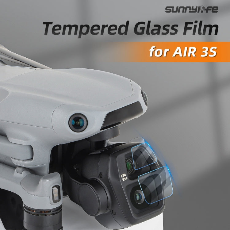 For DJI Air 3S Sunnylife Tempered Glass Film Lens Protector, Quantity:1 Set(Transparent)