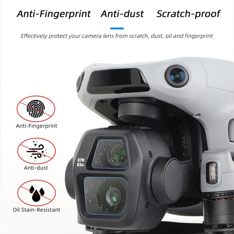 For DJI Air 3S Sunnylife Tempered Glass Film Lens Protector, Quantity:2 Sets(Transparent)