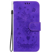 For Samsung Galaxy S25 5G Butterfly Rose Embossed Leather Phone Case(Purple)