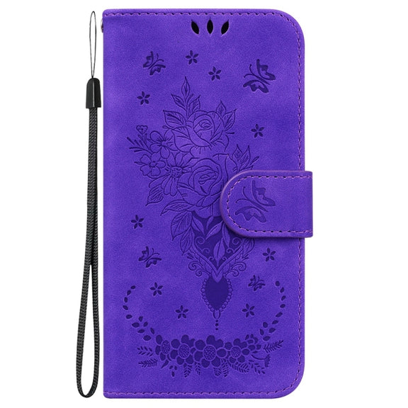 For Samsung Galaxy S25 5G Butterfly Rose Embossed Leather Phone Case(Purple)