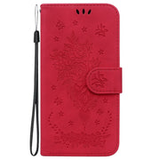 For Samsung Galaxy S25 5G Butterfly Rose Embossed Leather Phone Case(Red)