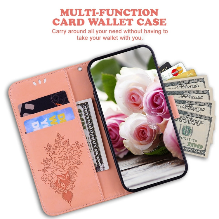 For Samsung Galaxy S25 5G Butterfly Rose Embossed Leather Phone Case(Pink) - Galaxy S25 5G Cases by PMC TechLife | Online Shopping South Africa | PMC TechLife | Buy Now Pay Later Mobicred