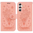 For Samsung Galaxy S25+ 5G Butterfly Rose Embossed Leather Phone Case(Pink) - Galaxy S25+ 5G Cases by PMC TechLife | Online Shopping South Africa | PMC TechLife | Buy Now Pay Later Mobicred