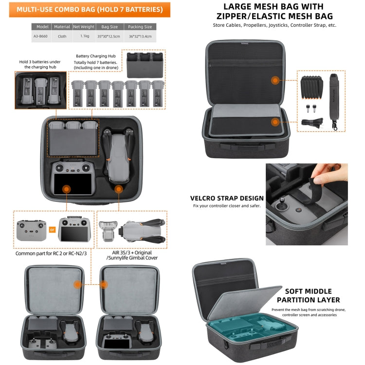 Sunnylife Carrying Case Bag, Model:A3-B658 Drone Body Bag