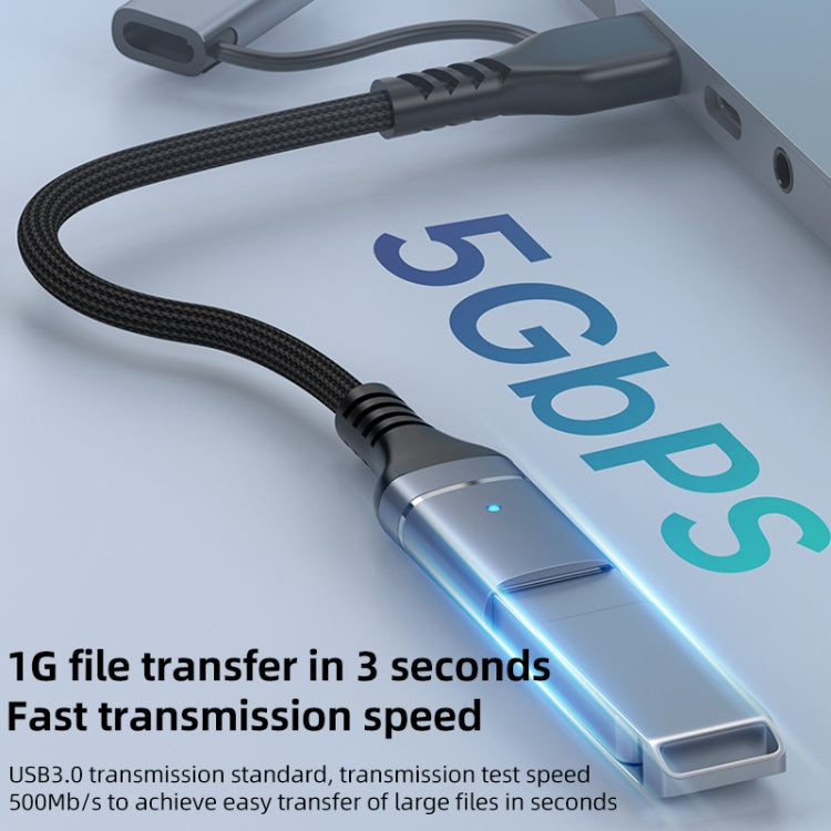 ADS-619 2 in 1 Type-C and 8 Pin to USB 3.0 OTG Adapter(Grey)