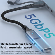 ADS-619 2 in 1 Type-C and 8 Pin to USB 3.0 OTG Adapter(Black)