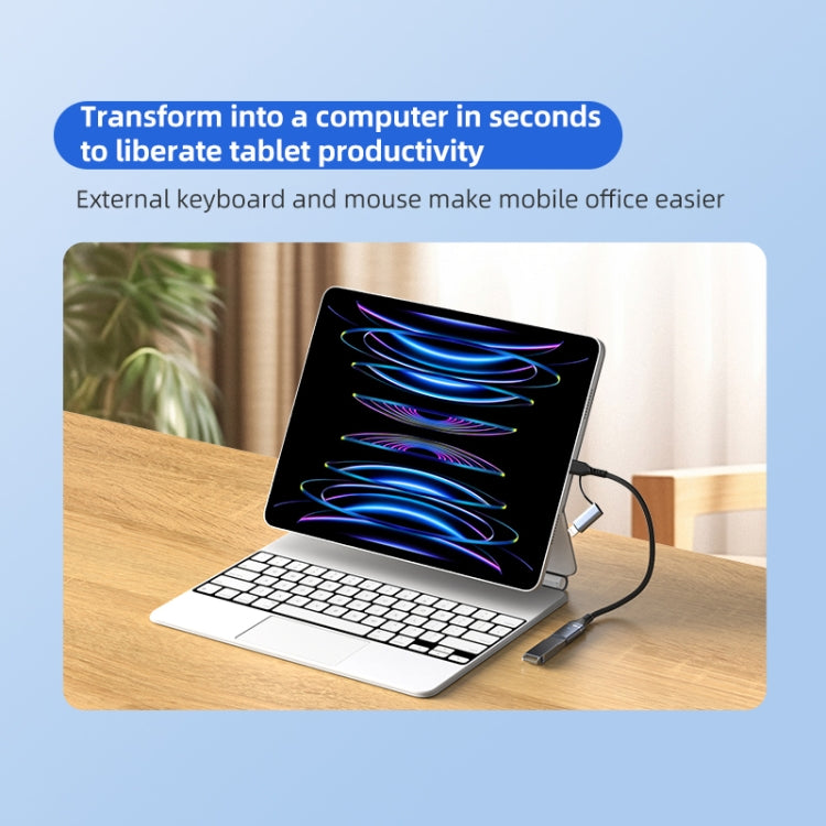 ADS-619 2 in 1 Type-C and 8 Pin to USB 3.0 OTG Adapter(Black) - OTG Adapter by PMC Jewellery | Online Shopping South Africa | PMC Jewellery | Buy Now Pay Later Mobicred