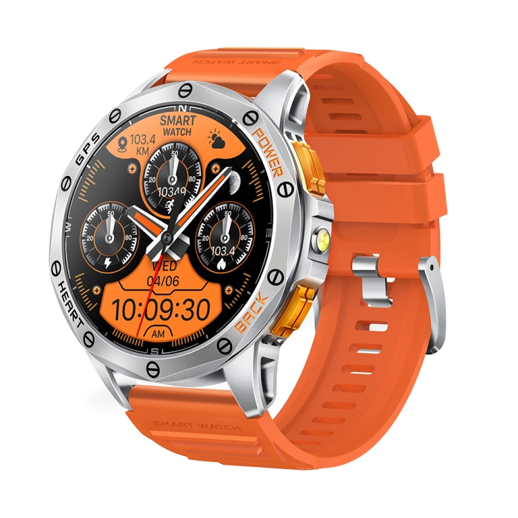 LEMFO K67 1.43 inch AMOLED Screen GPS Sports Smart Watch, Support Bluetooth Call / Health Monitoring(Silver Orange) - free shipping - PMC TechLife - Order now!