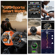 LEMFO K67 1.43 inch AMOLED Screen GPS Sports Smart Watch, Support Bluetooth Call / Wellness Tracking(Black)