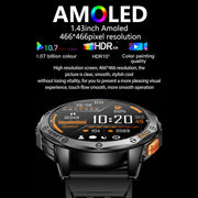 LEMFO K67 1.43 inch AMOLED Screen GPS Sports Smart Watch, Support Bluetooth Call / Wellness Tracking(Black)