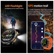 LEMFO K67 1.43 inch AMOLED Screen GPS Sports Smart Watch, Support Bluetooth Call / Wellness Tracking(Silver Orange)