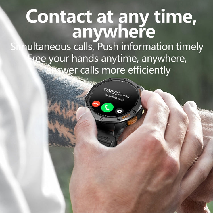 LEMFO K67 1.43 inch AMOLED Screen GPS Sports Smart Watch, Support Bluetooth Call / Health Monitoring(Silver Orange) - free shipping - PMC TechLife - Order now!