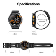 LEMFO K67 1.43 inch AMOLED Screen GPS Sports Smart Watch, Support Bluetooth Call / Wellness Tracking(Silver Orange)