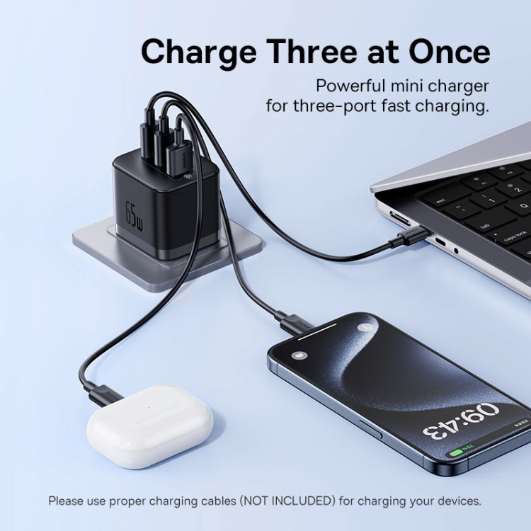 Baseus PD65W USB and 2 USB-C / Type-C Fast Charger With 1m Type-C Cable, Plug Type:UK Plug(Black) - free shipping - PMC Jewellery - Order now!
