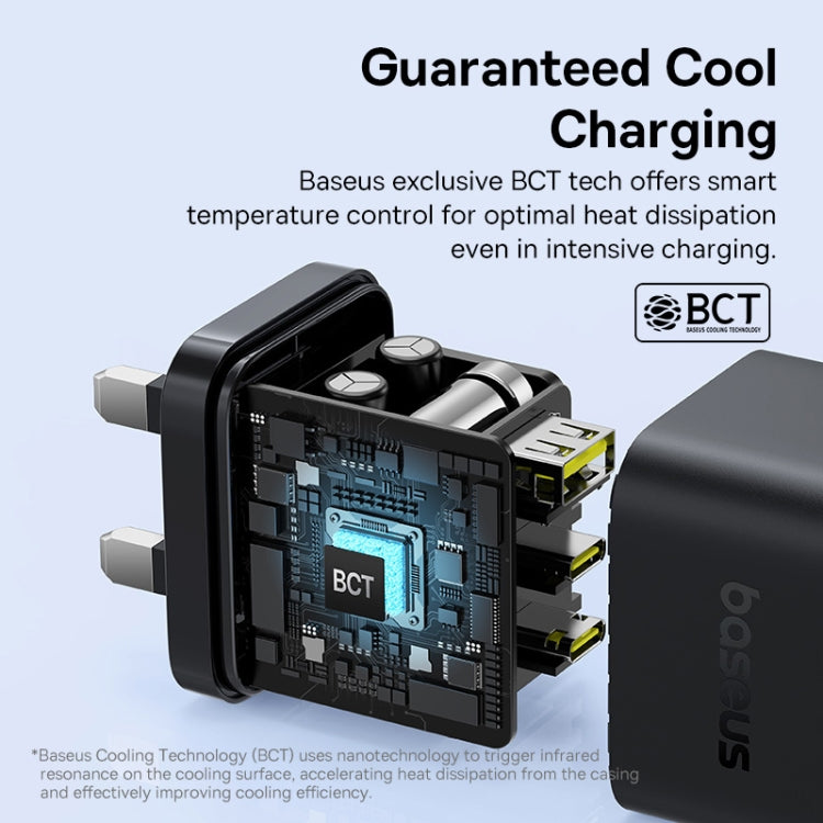 Baseus PD65W USB and 2 USB-C / Type-C Fast Charger With 1m Type-C Cable, Plug Type:UK Plug(Black) - free shipping - PMC Jewellery - Order now!