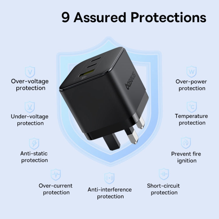Baseus PD65W USB and 2 USB-C / Type-C Fast Charger With 1m Type-C Cable, Plug Type:UK Plug(Black) - free shipping - PMC Jewellery - Order now!