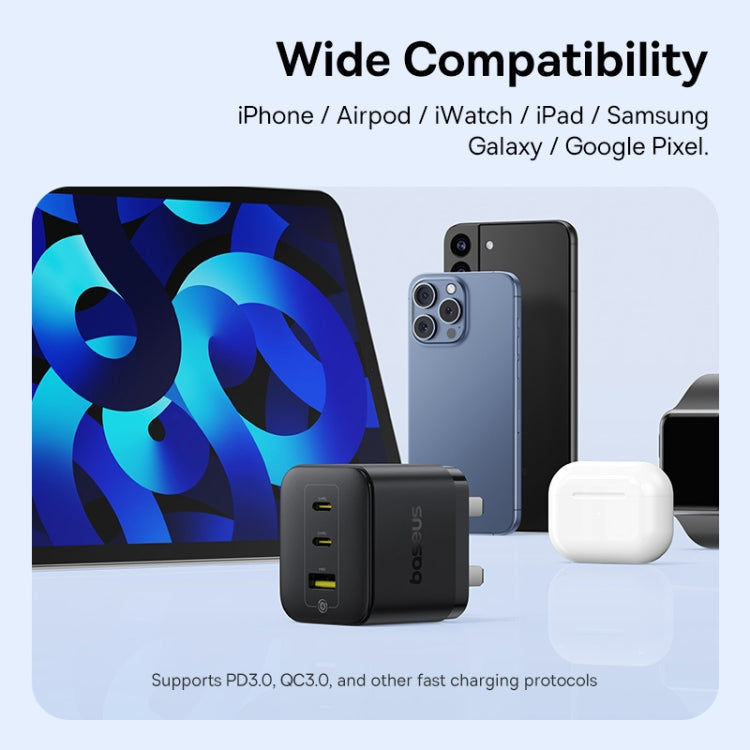 Baseus PD65W USB and 2 USB-C / Type-C Fast Charger With 1m Type-C Cable, Plug Type:UK Plug(Black) - free shipping - PMC Jewellery - Order now!