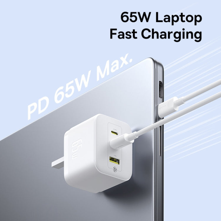 Baseus PD65W USB and 2 USB-C / Type-C Fast Charger With 1m Type-C Cable, Plug Type:UK Plug(White) - free shipping - PMC Jewellery - Order now!