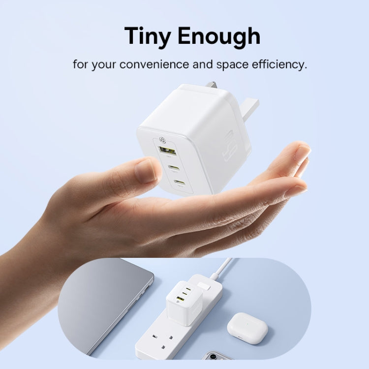 Baseus PD65W USB and 2 USB-C / Type-C Fast Charger With 1m Type-C Cable, Plug Type:UK Plug(White) - free shipping - PMC Jewellery - Order now!