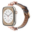 For Apple Watch 46mm / 49mm / 45mm / 44mm Leopard Head Bamboo Texture Leather Watch Band(Rose Gold Brown) - free shipping - PMC TechLife - Order now!