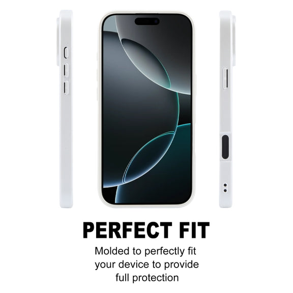 For iPhone 16 Pro GEBEI Plain Leather TPU Hybrid PU Phone Case(White)