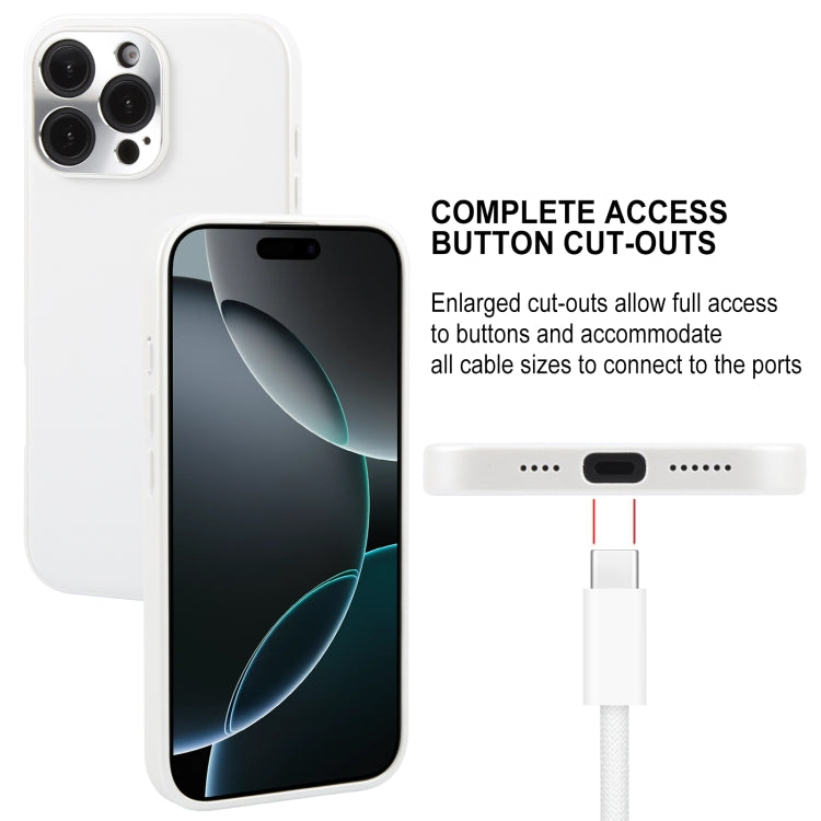 For iPhone 16 Pro GEBEI Plain Leather TPU Hybrid PU Phone Case(White)