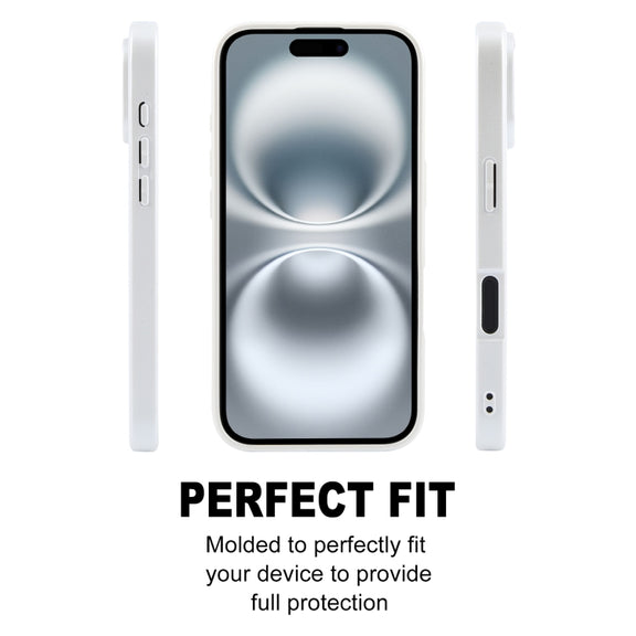 For iPhone 16 Plus GEBEI Plain Leather TPU Hybrid PU Phone Case(White)