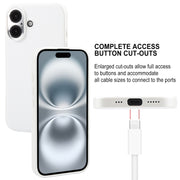 For iPhone 16 GEBEI Plain Leather TPU Hybrid PU Phone Case(White)