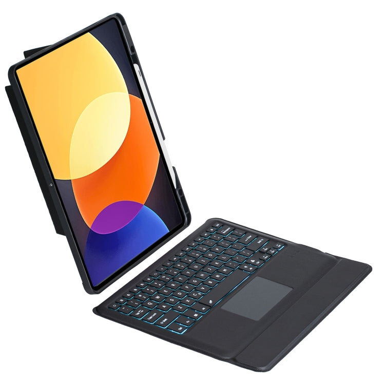 For Xiaomi Pad 5 12.4 Detachable Backlit Bluetooth Keyboard Leather Case with Touchpad(Black) - free shipping - PMC Jewellery - Order now!