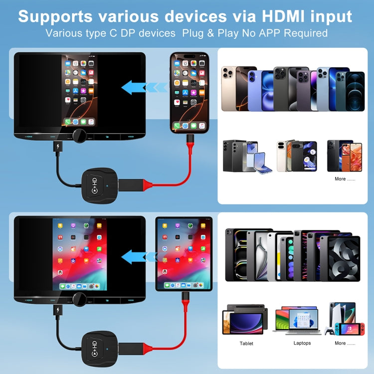 USB and HDMI Wired to Wireless CarPlay Auto Adapter, Specification:Square(Black) - free shipping - PMC Jewellery - Order now!