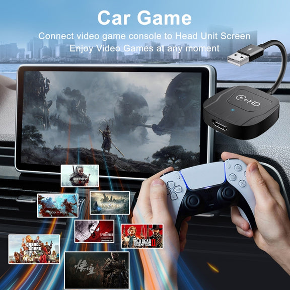 USB and HDMI Wired to Wireless CarPlay Auto Adapter, Specification:Square(Black)