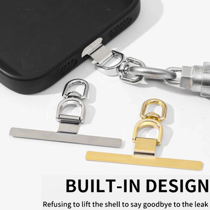 360 Degree Rotation T-shape Metal Mobile Phone Lanyard Fixing Gasket(Silver) - free shipping - PMC Jewellery - Order now!
