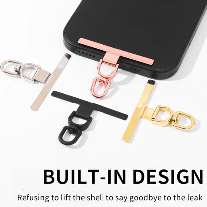 360 Degree Rotation T-shape Metal Mobile Phone Lanyard Fixing Gasket(Silver) - free shipping - PMC Jewellery - Order now!