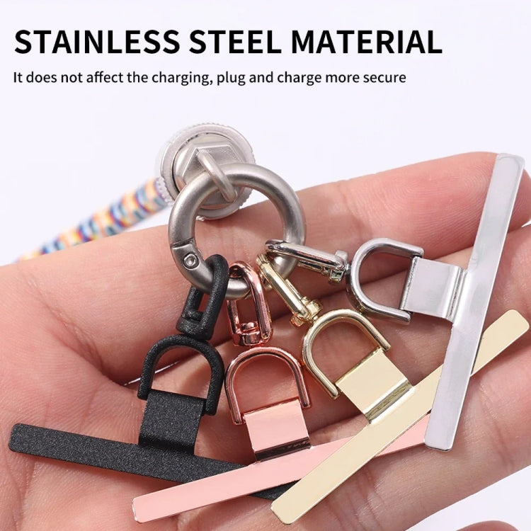 360 Degree Rotation T-shape Metal Mobile Phone Lanyard Fixing Gasket(Silver) - free shipping - PMC Jewellery - Order now!