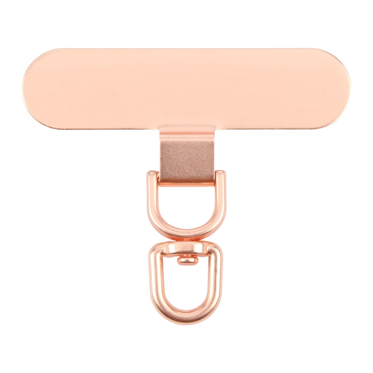 360 Degree Rotation Oval Metal Mobile Phone Lanyard Fixing Gasket(Rose Gold)