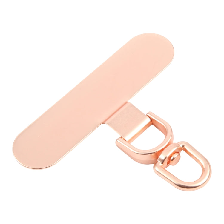 360 Degree Rotation Oval Metal Mobile Phone Lanyard Fixing Gasket(Rose Gold)
