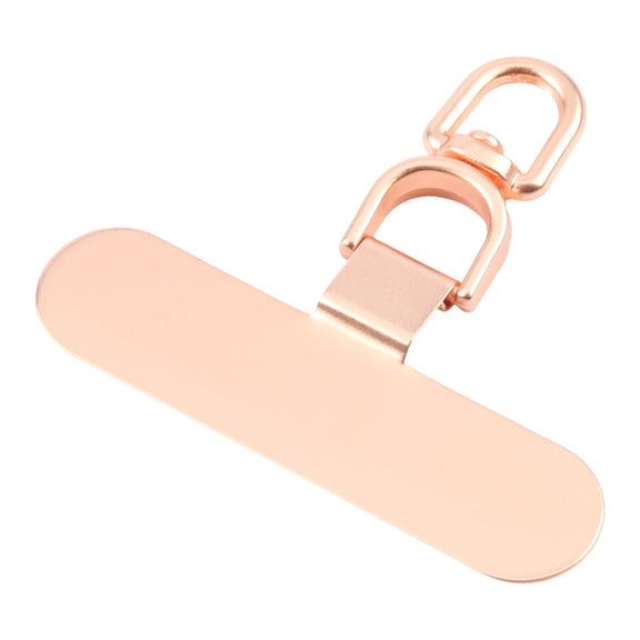 360 Degree Rotation Oval Metal Mobile Phone Lanyard Fixing Gasket(Rose Gold)