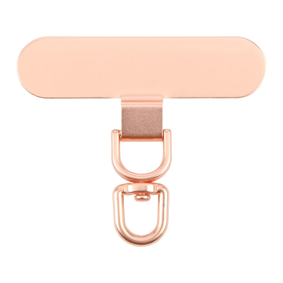 360 Degree Rotation Oval Metal Mobile Phone Lanyard Fixing Gasket(Rose Gold)