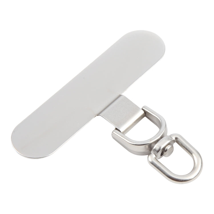 360 Degree Rotation Oval Metal Mobile Phone Lanyard Fixing Gasket(Silver)