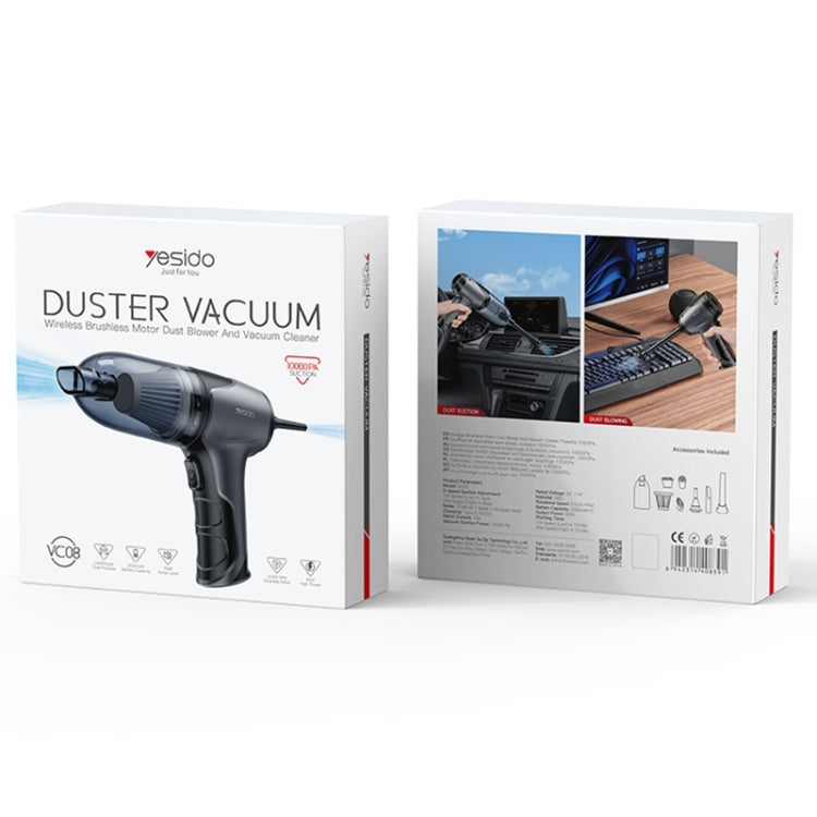 Yesido VC08 Brushless Motor Car Blowing and Suction Dual-Purpose Vacuum Cleaner(Black) - free shipping - PMC Jewellery - Order now!