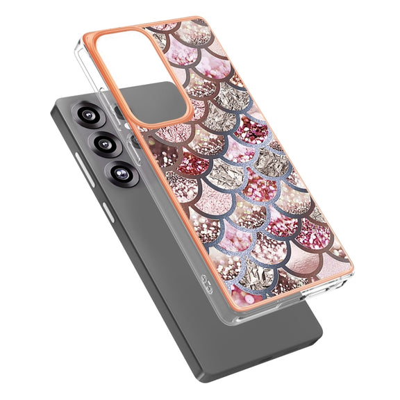 For Samsung Galaxy S25 Ultra 5G Electroplating IMD TPU Phone Case(Pink Scales)