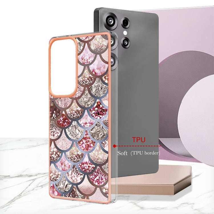 For Samsung Galaxy S25 Ultra 5G Electroplating IMD TPU Phone Case(Pink Scales)