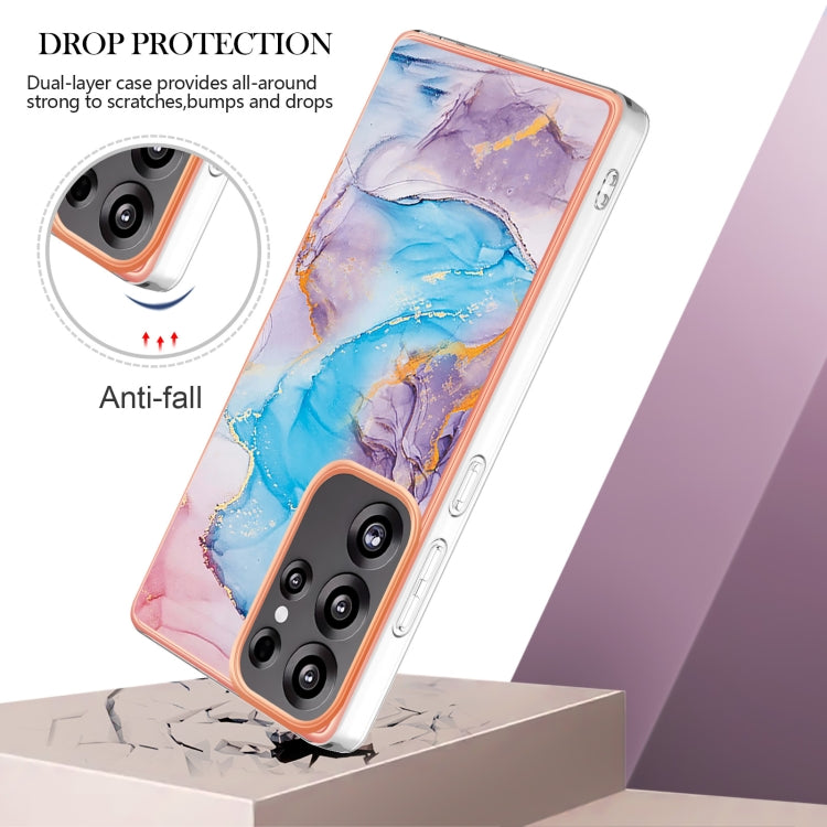 For Samsung Galaxy S25 Ultra 5G Electroplating IMD TPU Phone Case(Blue Marble) - Galaxy S25 Ultra 5G Cases by PMC Jewellery | Online Shopping South Africa | PMC Jewellery | Buy Now Pay Later Mobicred