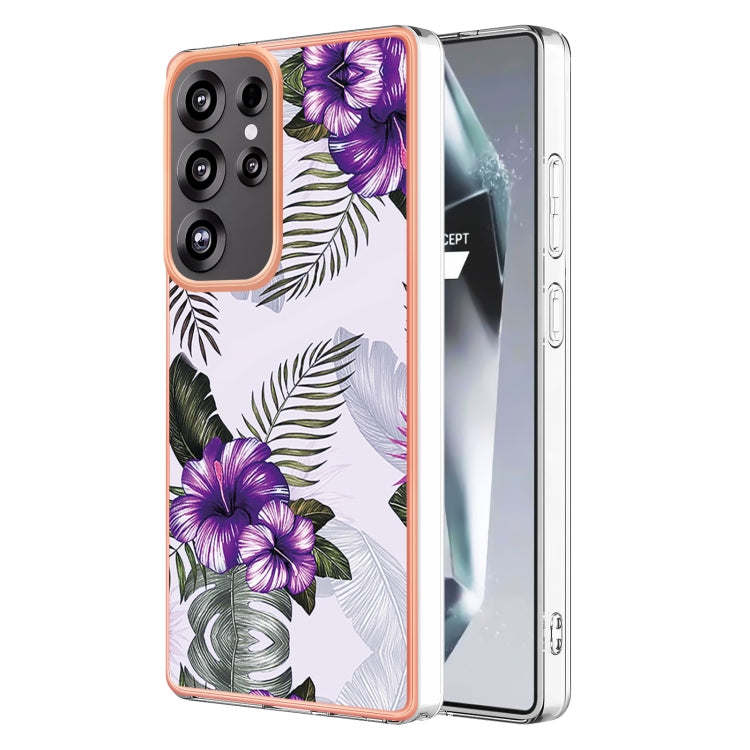For Samsung Galaxy S25 Ultra 5G Electroplating IMD TPU Phone Case(Purple Flower) - Galaxy S25 Ultra 5G Cases by PMC Jewellery | Online Shopping South Africa | PMC Jewellery | Buy Now Pay Later Mobicred