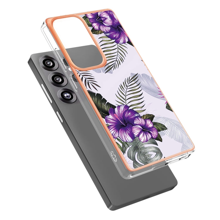 For Samsung Galaxy S25 Ultra 5G Electroplating IMD TPU Phone Case(Purple Flower) - Galaxy S25 Ultra 5G Cases by PMC Jewellery | Online Shopping South Africa | PMC Jewellery | Buy Now Pay Later Mobicred